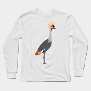 Grey Crowned Crane Long Sleeve T-Shirt